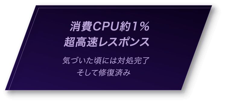 消費CPU約1% 超高速レスポンス